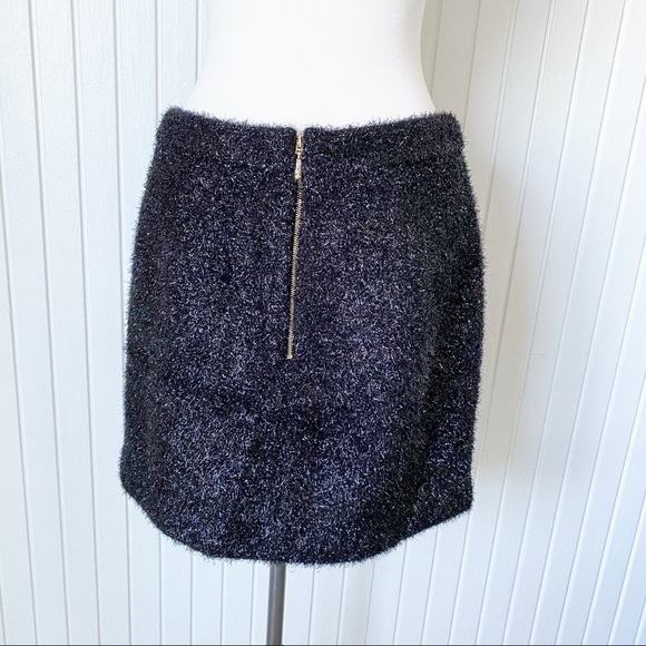 NWT Kate Spade Black Fuzzy Shimmer Robbie Mini Skirt Size 10 - Picture 3 of 9